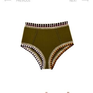 Kiini bikini bottoms swim suit bathing suit sz M $135 handwoven wren high rise